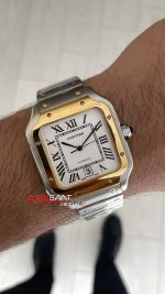 Cartier Santos W2SA0009 Beyaz Large 40mm Replika Saat