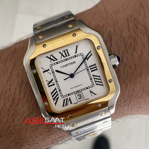 Cartier Santos W2SA0009 Beyaz Large 40mm Replika Saat
