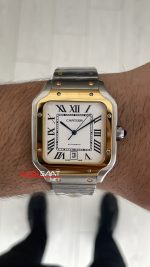 Cartier Santos W2SA0009 Beyaz Large 40mm Replika Saat
