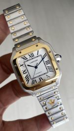 Cartier Santos W2SA0016 Beyaz Kadran 35mm Medium Kadın Kol Saati