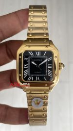 Cartier Santos WGSA0010 Siyah Kadran 35mm Medium Kadın Kol Saati