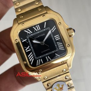 Cartier Santos WGSA0010 Siyah Kadran 35mm Medium Kadın Kol Saati