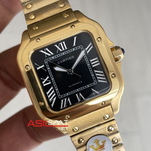 Cartier Santos WGSA0010 Siyah Kadran 35mm Medium Kadın Kol Saati