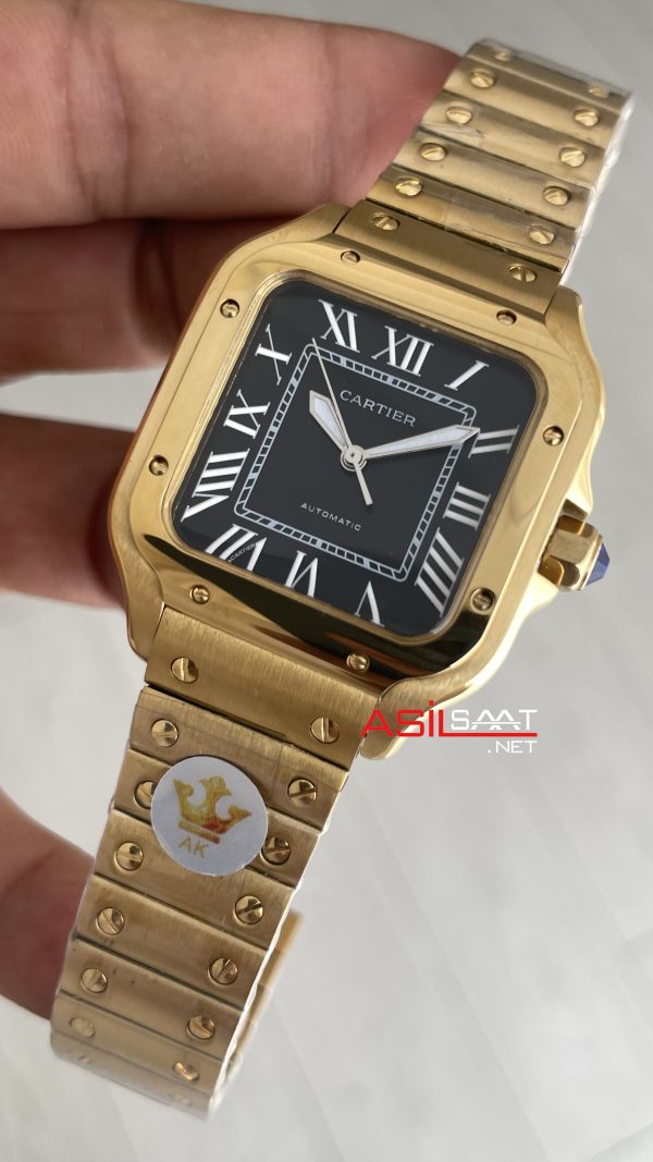Cartier Santos WGSA0010 Siyah Kadran 35mm Medium Kadın Kol Saati Cartier Santos WGSA0010 Siyah Kadran 35mm Medium Kadın Kol Saati