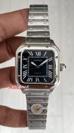Cartier Santos WSSA0061 Siyah Kadran 35mm Medium Kadın Kol Saati