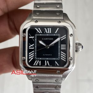 Cartier Santos WSSA0061 Siyah Kadran 35mm Medium Kadın Kol Saati