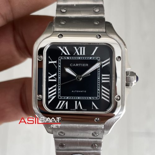 Cartier Santos WSSA0061 Siyah Kadran 35mm Medium Kadın Kol Saati