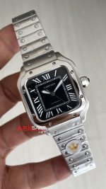 Cartier Santos WSSA0061 Siyah Kadran 35mm Medium Kadın Kol Saati
