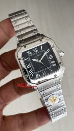 Cartier Santos WSSA0061 Siyah Kadran 35mm Medium Kadın Kol Saati