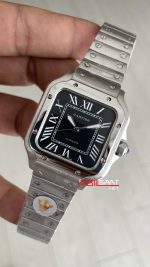 Cartier Santos WSSA0061 Siyah Kadran 35mm Medium Kadın Kol Saati