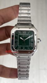 Cartier Santos WSSA0061 Yeşil Kadran 35mm Medium Kadın Kol Saati