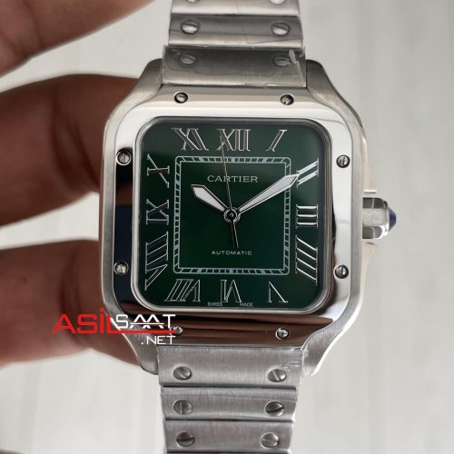 Cartier Santos WSSA0061 Yeşil Kadran 35mm Medium Kadın Kol Saati