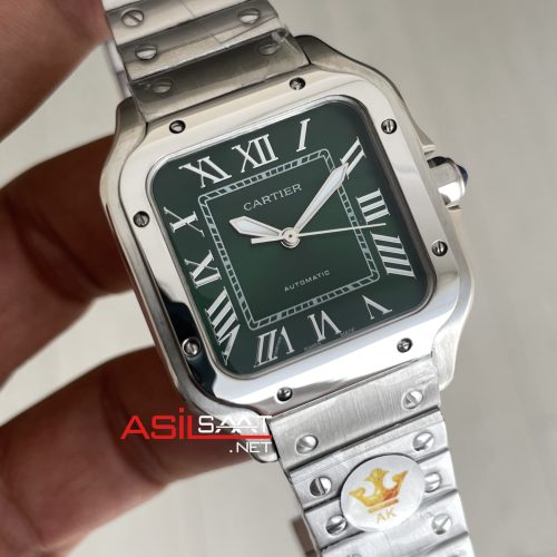 Cartier Santos WSSA0061 Yeşil Kadran 35mm Medium Kadın Kol Saati