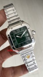 Cartier Santos WSSA0061 Yeşil Kadran 35mm Medium Kadın Kol Saati