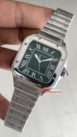 Cartier Santos WSSA0061 Yeşil Kadran 35mm Medium Kadın Kol Saati