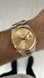 Citizen Tsuyosa Sarı 40mm Two Tone Gold Replika Saat