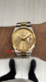 Citizen Tsuyosa Sarı 40mm Two Tone Gold Replika Saat