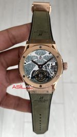 Hublot Classic Fusion Tourbillon Yeşil 42mm Rosegold Replika Saat