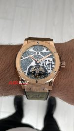 Hublot Classic Fusion Tourbillon Yeşil 42mm Rosegold Replika Saat