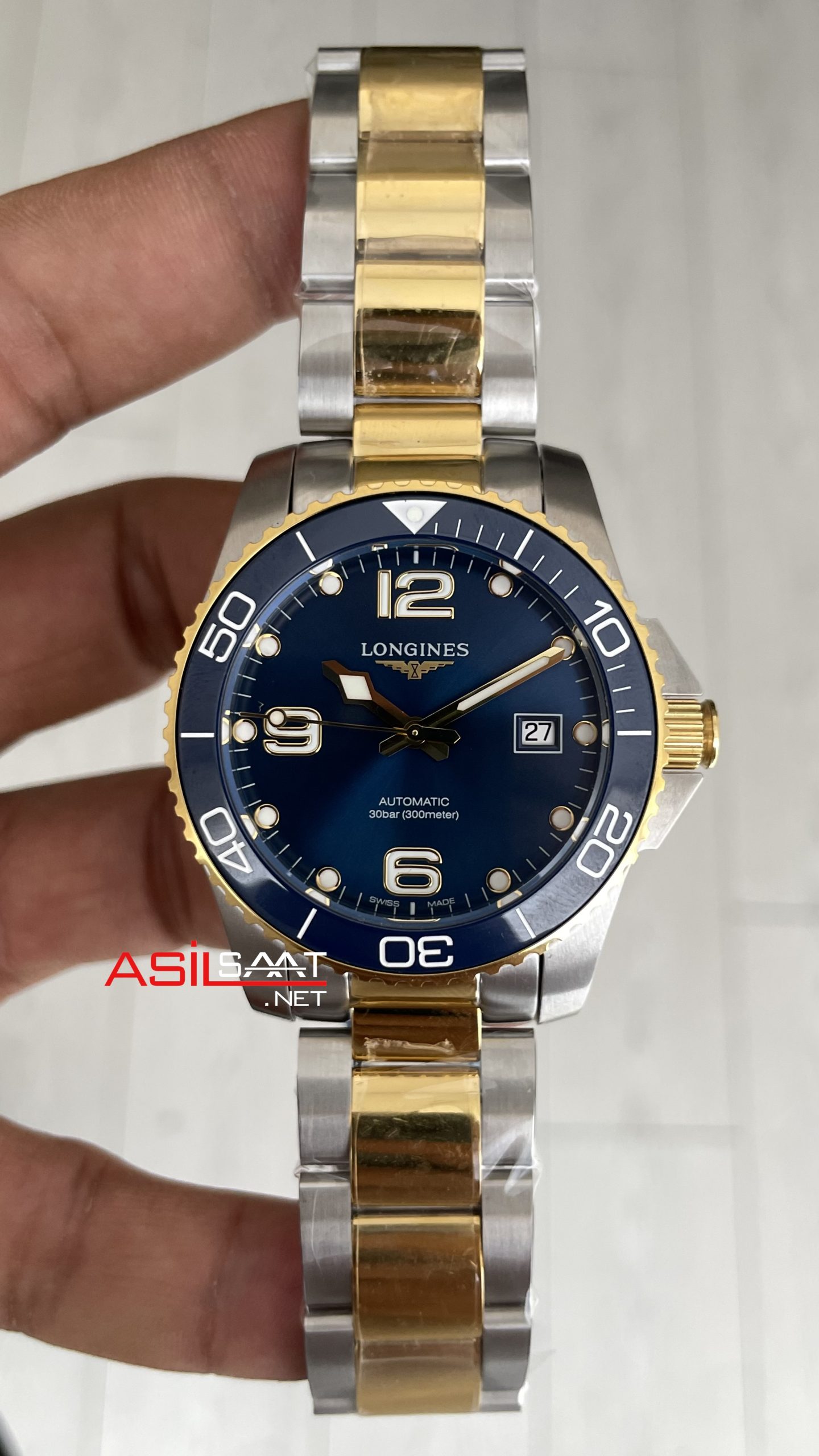 Longines Hydroconquest Mavi Kadran 43mm Two Tone Gold L37823967 AF Factory Swiss ETA Saat Longines Hydroconquest Mavi Kadran 43mm Two Tone Gold L37823967 AF Factory Swiss ETA Saat