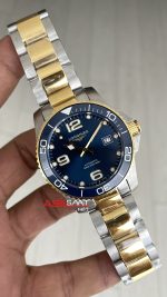 Longines Hydroconquest Mavi Kadran 43mm Two Tone Gold L37823967 AF Factory Swiss ETA Saat