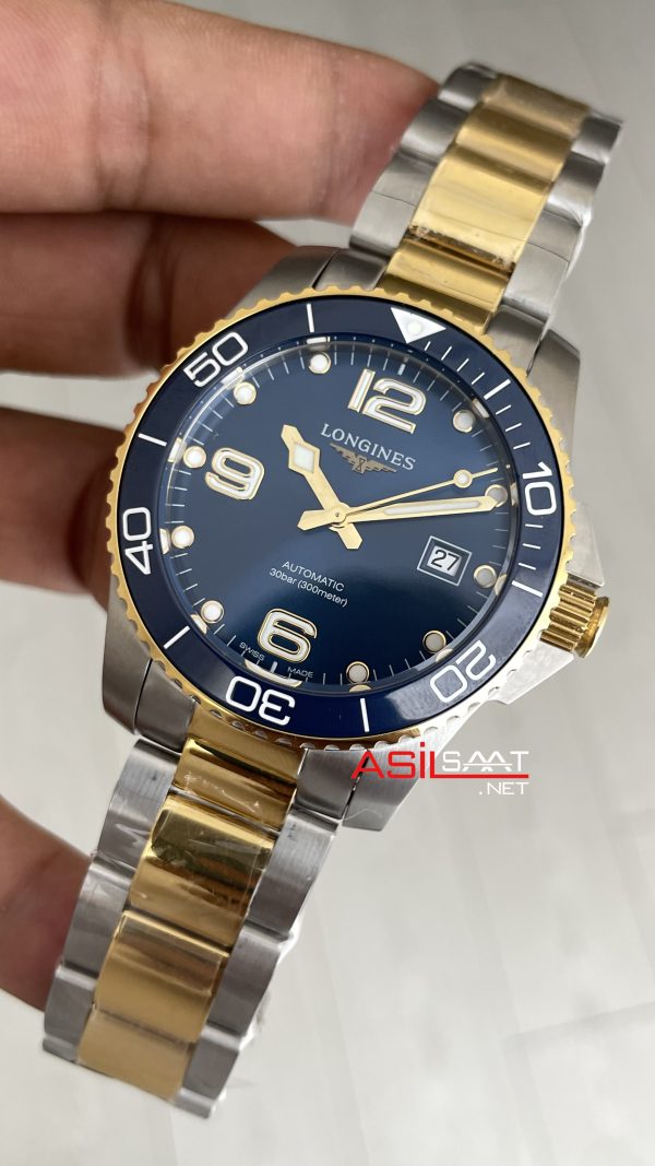 Longines Hydroconquest Mavi Kadran 43mm Two Tone Gold L37823967 AF Factory Swiss ETA Saat Longines Hydroconquest Mavi Kadran 43mm Two Tone Gold L37823967 AF Factory Swiss ETA Saat