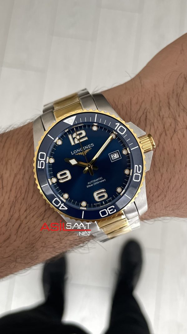 Longines Hydroconquest Mavi Kadran 43mm Two Tone Gold L37823967 AF Factory Swiss ETA Saat Longines Hydroconquest Mavi Kadran 43mm Two Tone Gold L37823967 AF Factory Swiss ETA Saat