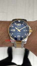 Longines Hydroconquest Mavi Kadran 43mm Two Tone Gold L37823967 AF Factory Swiss ETA Saat