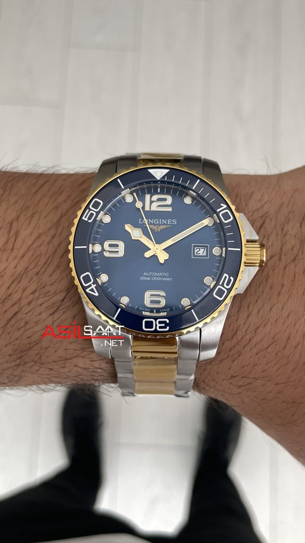 Longines Hydroconquest Mavi Kadran 43mm Two Tone Gold L37823967 AF Factory Swiss ETA Saat Longines Hydroconquest Mavi Kadran 43mm Two Tone Gold L37823967 AF Factory Swiss ETA Saat