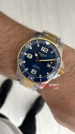 Longines Hydroconquest Mavi Kadran 43mm Two Tone Gold L37823967 AF Factory Swiss ETA Saat