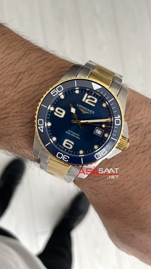 Longines Hydroconquest Mavi Kadran 43mm Two Tone Gold L37823967 AF Factory Swiss ETA Saat Longines Hydroconquest Mavi Kadran 43mm Two Tone Gold L37823967 AF Factory Swiss ETA Saat