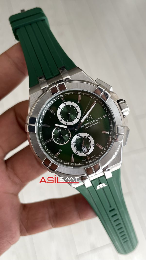 Maurice Lacroix Aikon Chronograph ML-AI1018SS000630 Yeşil Kadran Swiss ETA Saat