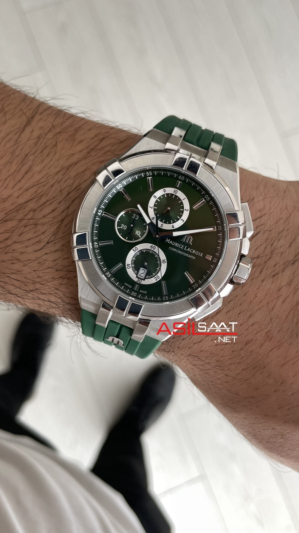 Maurice Lacroix Aikon Chronograph ML-AI1018SS000630 Yeşil Kadran Swiss ETA Saat