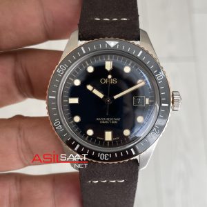 Oris Divers Sixty-Five Siyah Kadran 42mm Bronze Bezel Kahverengi Super Clone Swiss ETA Saat