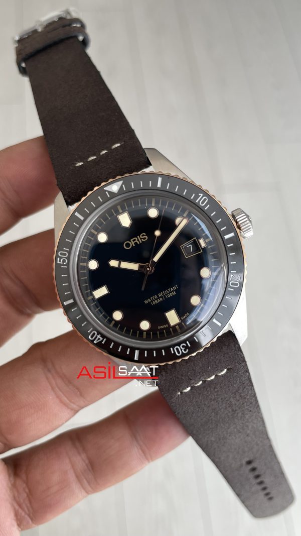 Oris Divers Sixty-Five Siyah Kadran 42mm Bronze Bezel Kahverengi Super Clone Swiss ETA Saat Oris Divers Sixty-Five Siyah Kadran 42mm Bronze Bezel Kahverengi Super Clone Swiss ETA Saat