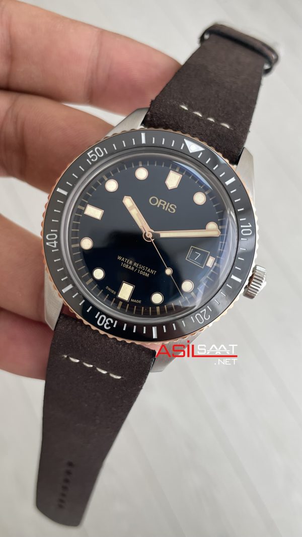 Oris Divers Sixty-Five Siyah Kadran 42mm Bronze Bezel Kahverengi Super Clone Swiss ETA Saat Oris Divers Sixty-Five Siyah Kadran 42mm Bronze Bezel Kahverengi Super Clone Swiss ETA Saat