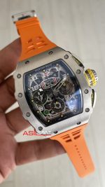 Richard Mille RM011 Titanium Flyback Chronograph Turuncu KU Factory Swiss ETA Saat