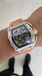 Richard Mille RM011 Titanium Flyback Chronograph Turuncu KU Factory Swiss ETA Saat