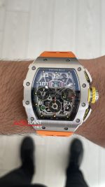 Richard Mille RM011 Titanium Flyback Chronograph Turuncu KU Factory Swiss ETA Saat