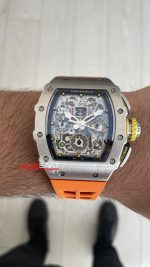 Richard Mille RM011 Titanium Flyback Chronograph Turuncu KU Factory Swiss ETA Saat