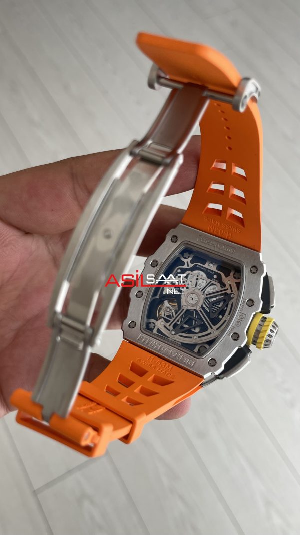 Richard Mille RM011 Titanium Flyback Chronograph Turuncu KU Factory Swiss ETA Saat Richard Mille RM011 Titanium Flyback Chronograph Turuncu KU Factory Swiss ETA Saat