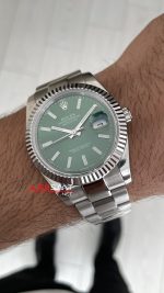 Rolex Datejust Yeşil 126334 Oyster Mint Green 41mm Replika Saat