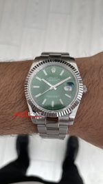 Rolex Datejust Yeşil 126334 Oyster Mint Green 41mm Replika Saat