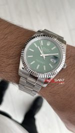 Rolex Datejust Yeşil 126334 Oyster Mint Green 41mm Replika Saat