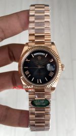 Rolex Day Date Slate Ombre 228235 Romen Dial 40mm President DD3255 Rosegold AR Factory V1 Super Clone Swiss ETA Saat
