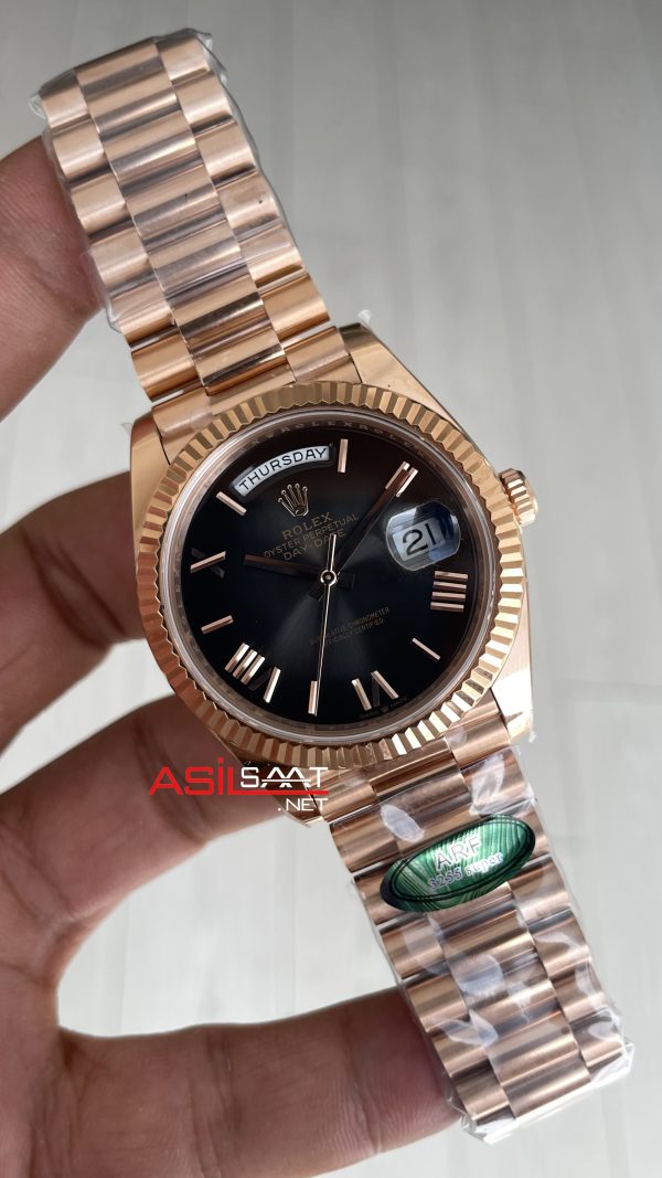 Rolex Day Date Slate Ombre 228235 Romen Dial 40mm President DD3255 Rosegold AR Factory V1 Super Clone Swiss ETA Saat Rolex Day Date Slate Ombre 228235 Romen Dial 40mm President DD3255 Rosegold AR Factory V1 Super Clone Swiss ETA Saat