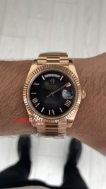 Rolex Day Date Slate Ombre 228235 Romen Dial 40mm President DD3255 Rosegold AR Factory V1 Super Clone Swiss ETA Saat