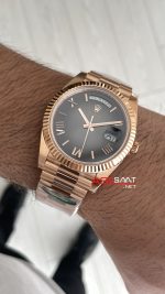 Rolex Day Date Slate Ombre 228235 Romen Dial 40mm President DD3255 Rosegold AR Factory V1 Super Clone Swiss ETA Saat