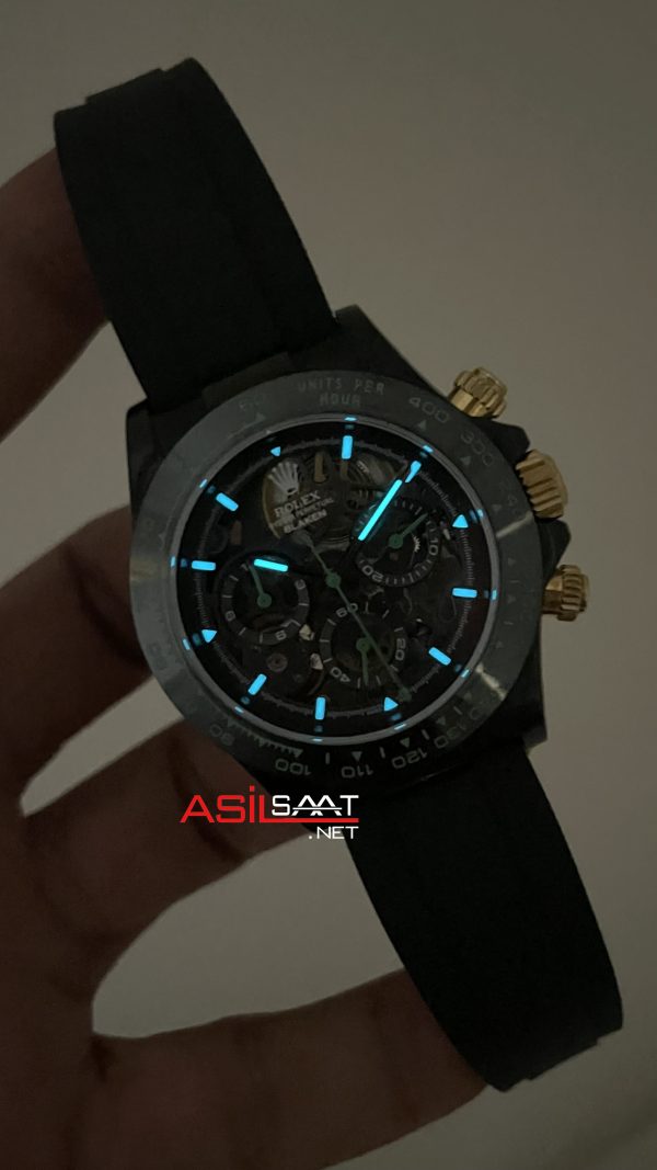 Rolex Daytona Skeleton Carbon Fiber Blaken DiW Oysterflex 40mm Swiss Eta Saat Rolex Daytona Skeleton Carbon Fiber Blaken DiW Oysterflex 40mm Swiss Eta Saat