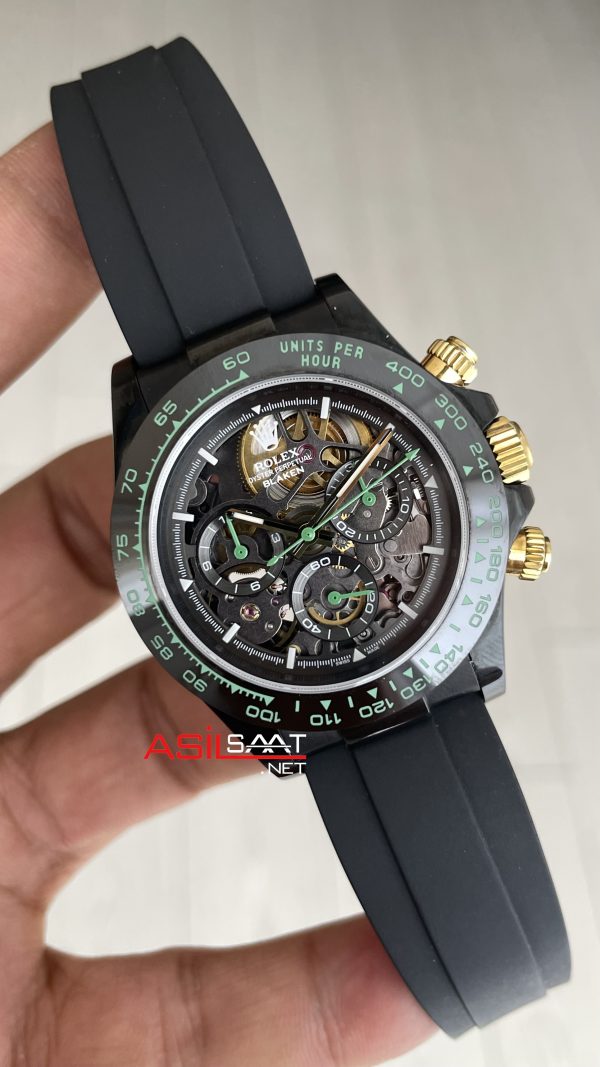 Rolex Daytona Skeleton Carbon Fiber Blaken DiW Oysterflex 40mm Swiss Eta Saat Rolex Daytona Skeleton Carbon Fiber Blaken DiW Oysterflex 40mm Swiss Eta Saat
